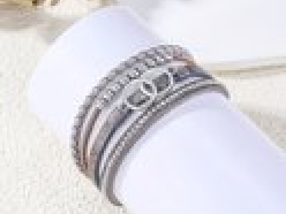 Armband Dames 4 Snoeren - 19cm Leer en RVS Sluiting