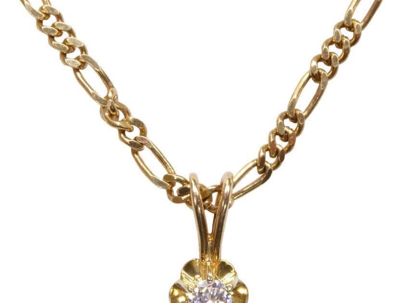 Gouden ketting met diamant hanger