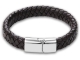 Victorious Gevlochten Leren Armband Heren zilver